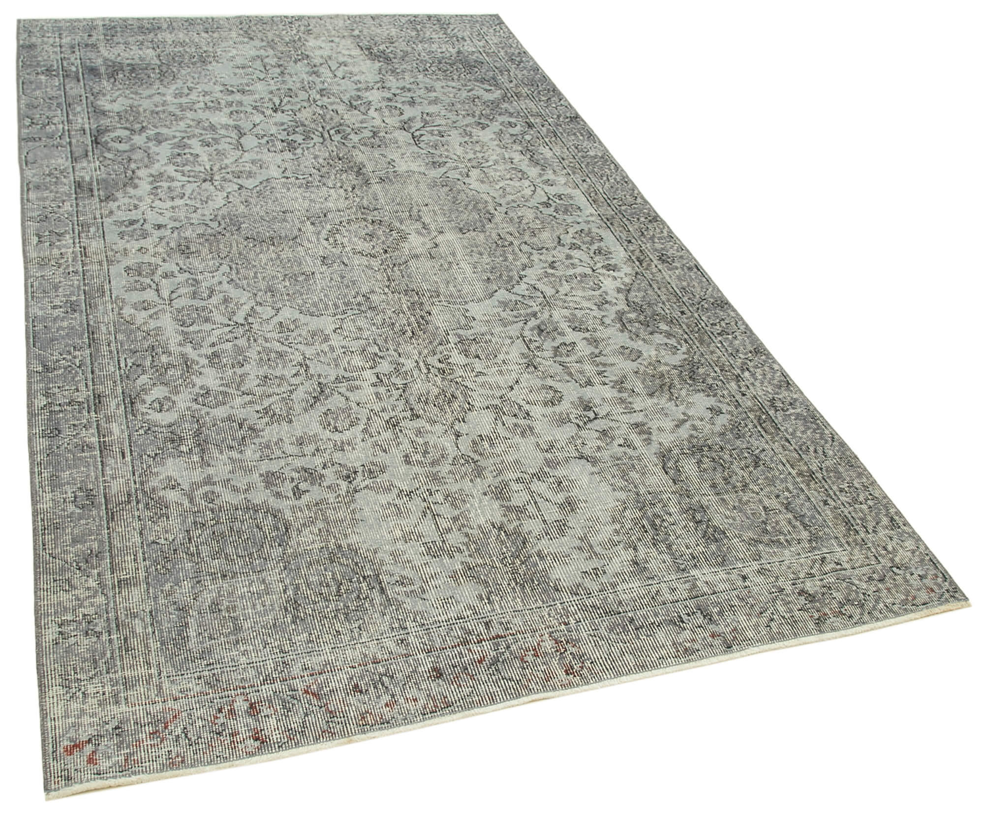 Collection of 4' 9'' x 8' 2'' Handmade Vintage Overdyed Rug in a gallery layout