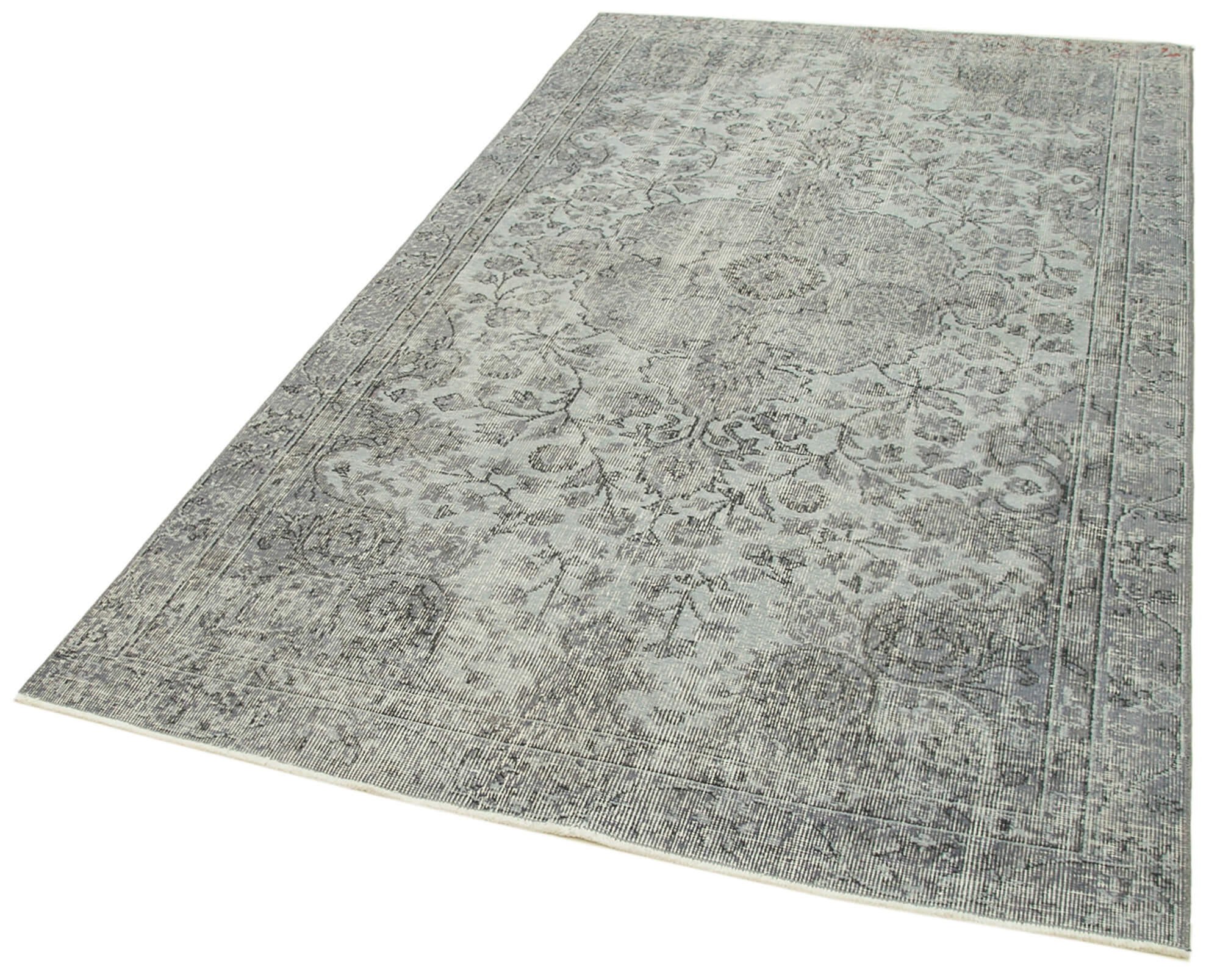 Collection of 4' 9'' x 8' 2'' Handmade Vintage Overdyed Rug in a gallery layout