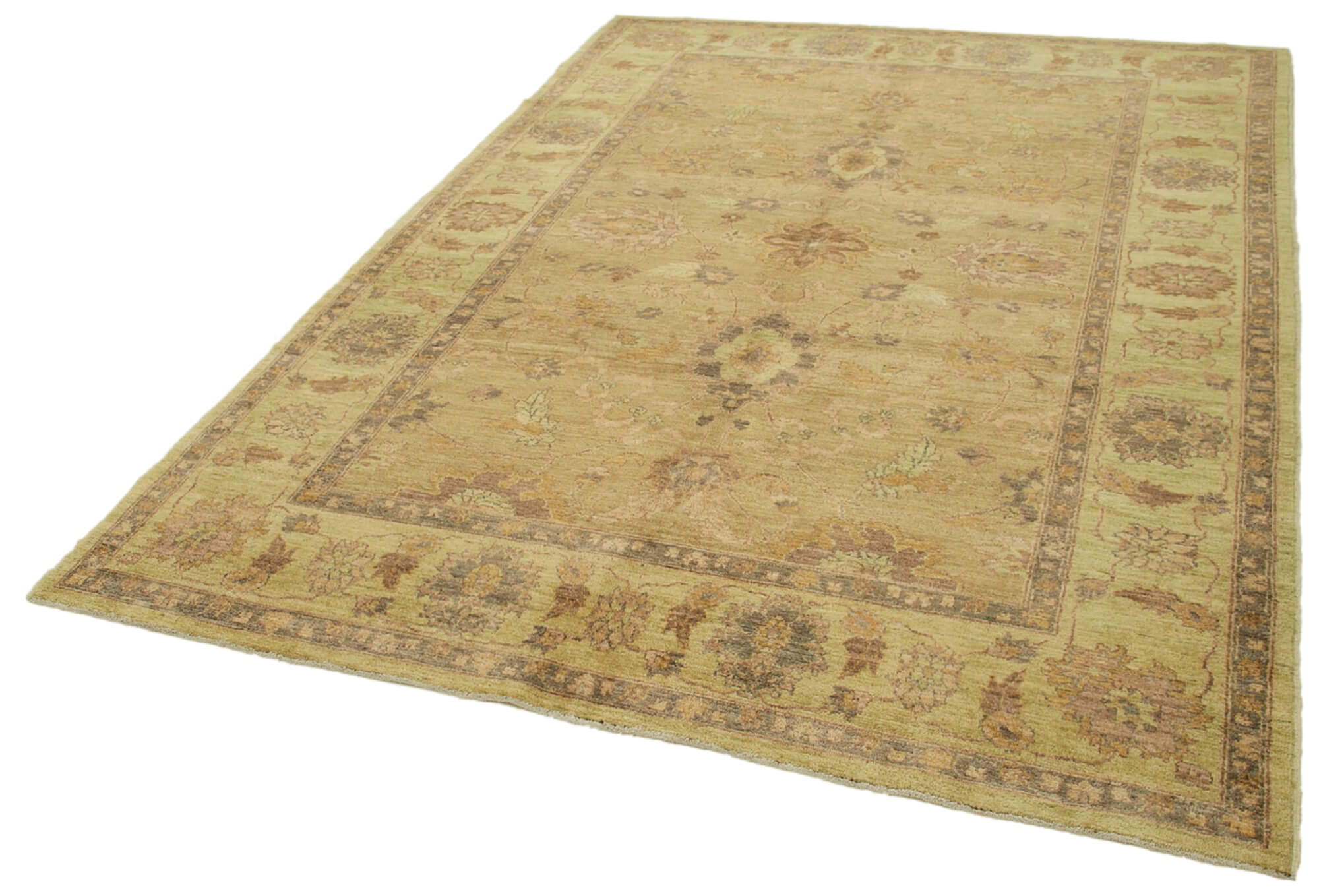 Collection of 6' 2'' x 8' 10'' Hand-Knotted Oushak Rug in a gallery layout