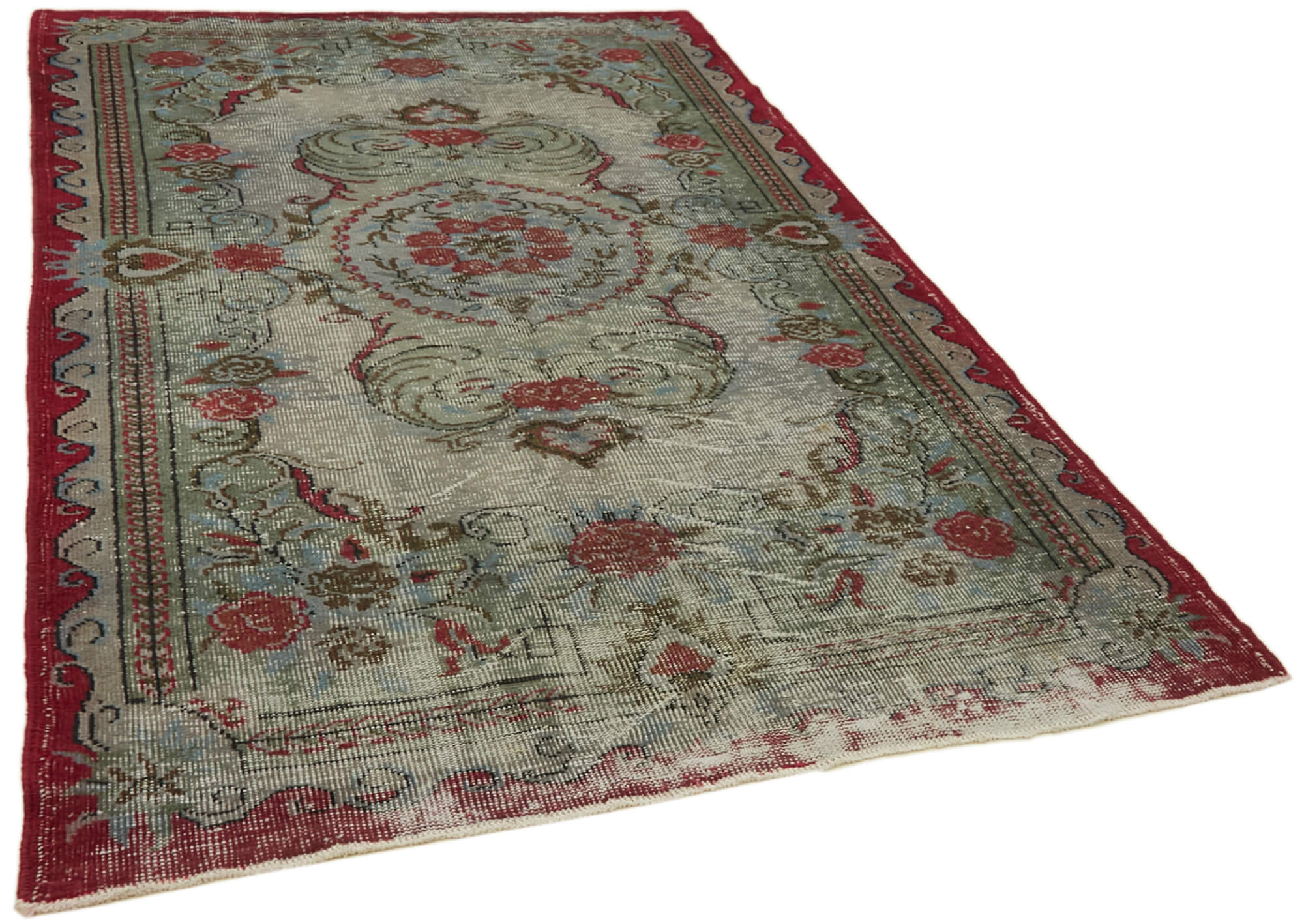 Collection of 5' 8'' x 9' 5'' Handmade Vintage Overdyed Rug in a gallery layout