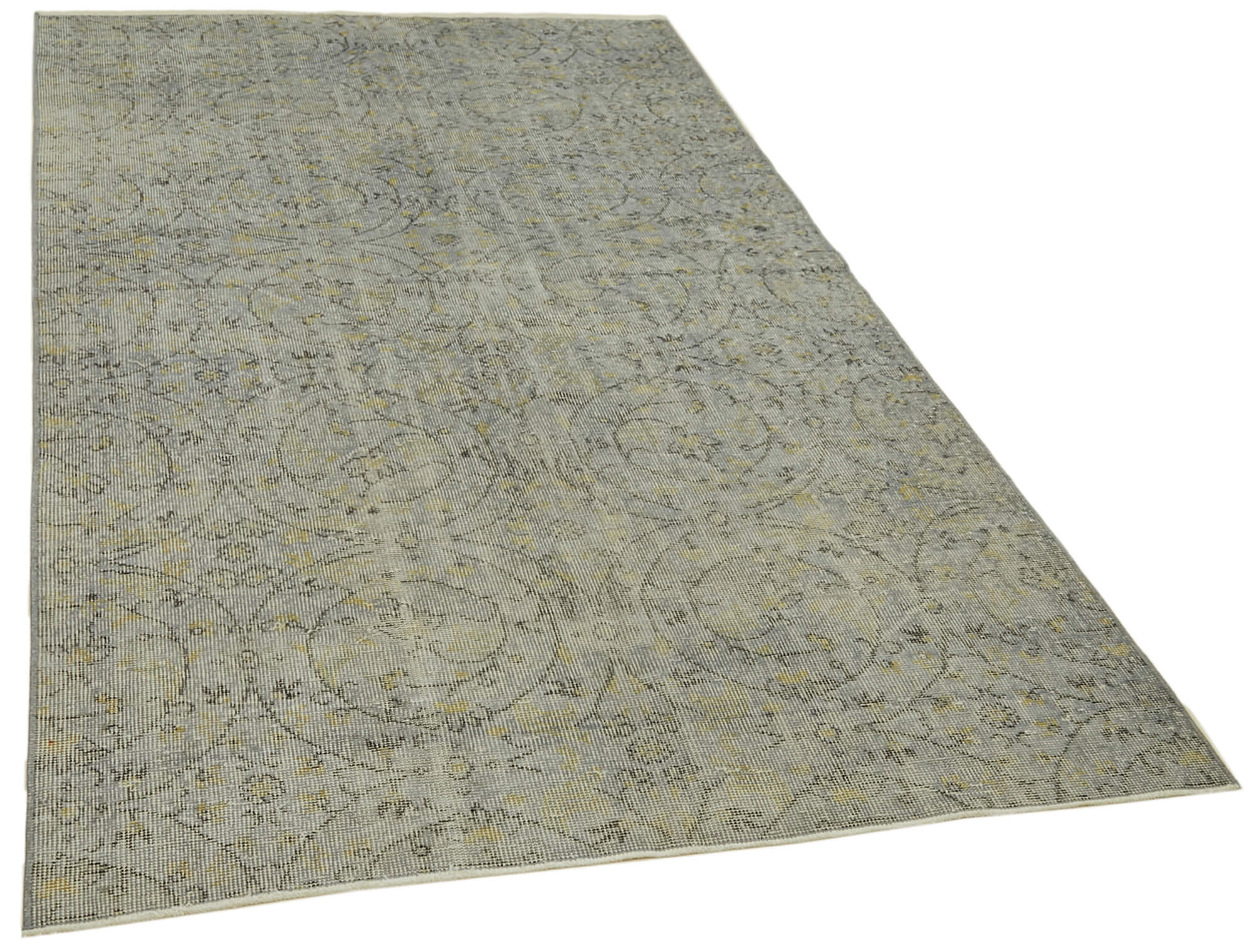 Collection of 4' 9'' x 8' 2'' Handmade Vintage Overdyed Rug in a gallery layout