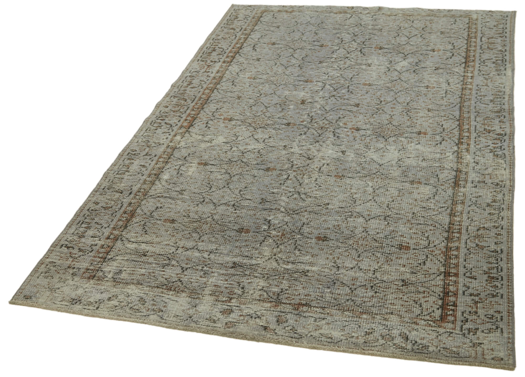 Collection of 4' 9'' x 7' 11'' Handmade Vintage Overdyed Rug in a gallery layout