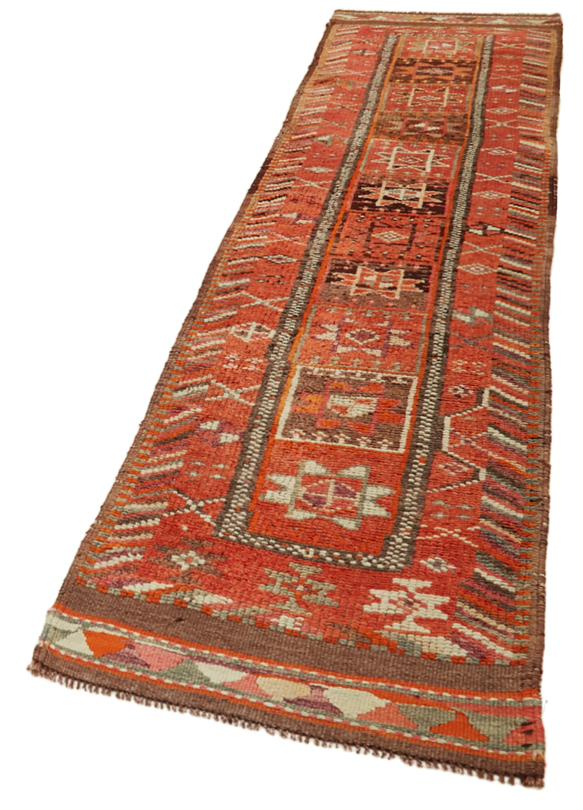 Collection of 2' 7'' x 11' 8'' Handmade Runner Rug in a gallery layout