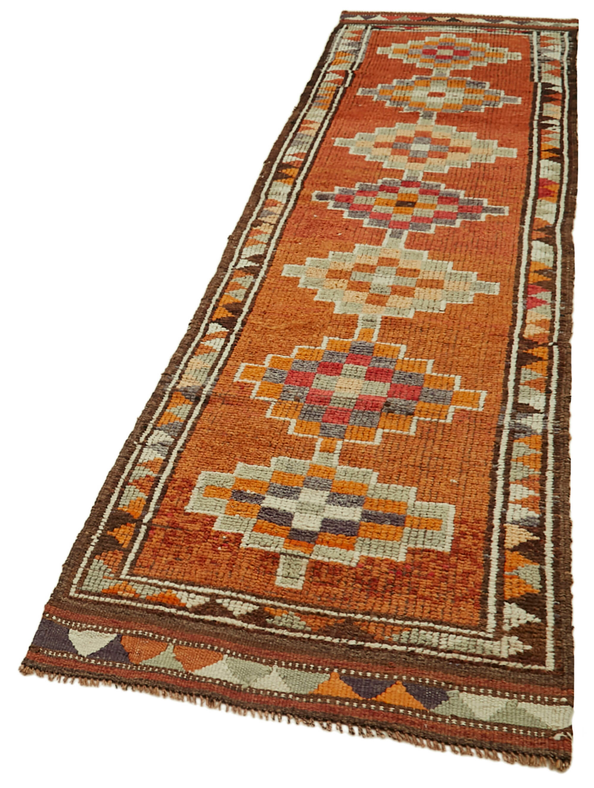 Collection of 3' 1'' x 11' 6'' Handmade Runner Rug in a gallery layout