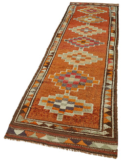 Collection of 3' 1'' x 11' 6'' Handmade Runner Rug in a gallery layout