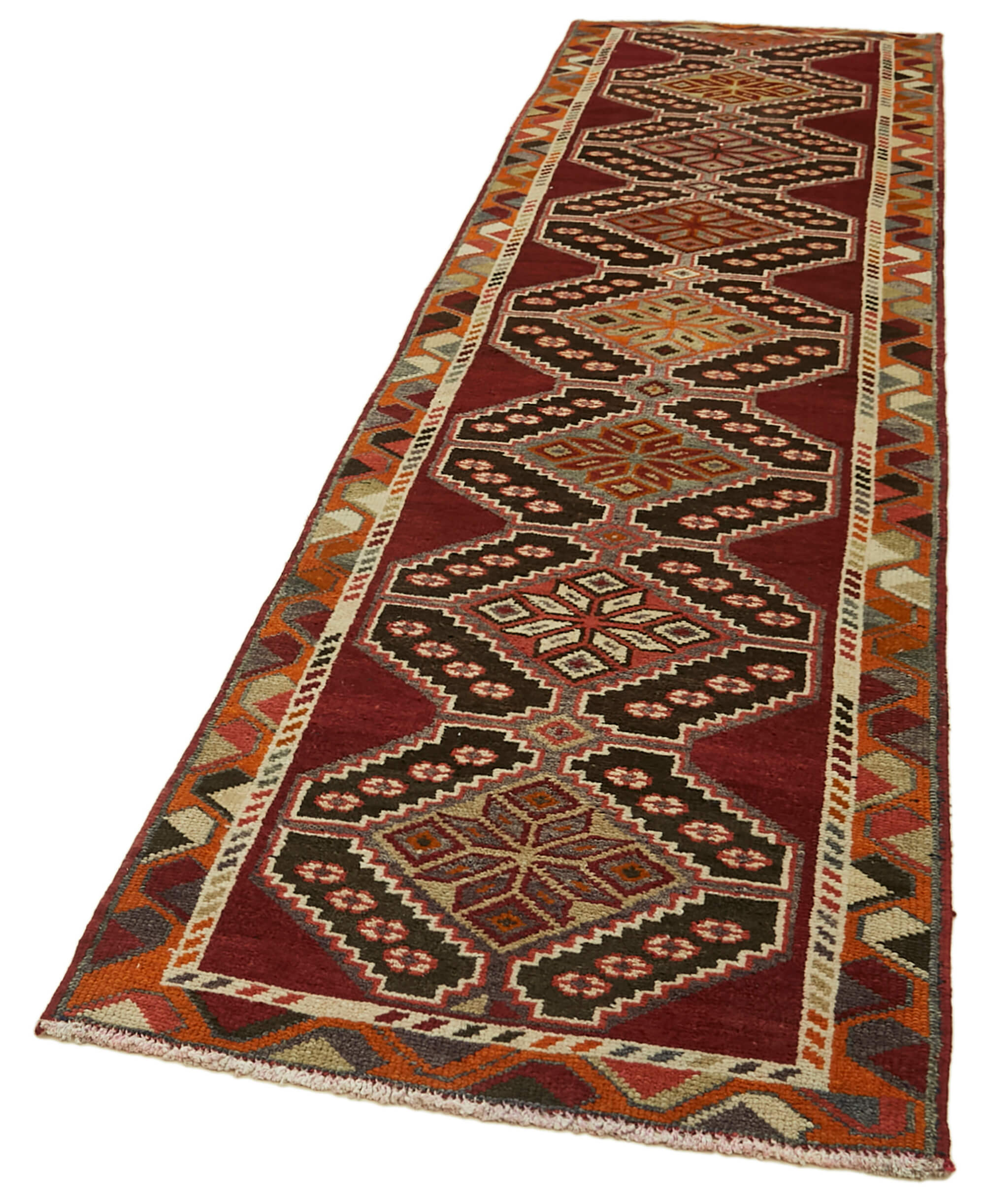 Collection of 2' 11'' x 12' 8'' Handmade Runner Rug in a gallery layout