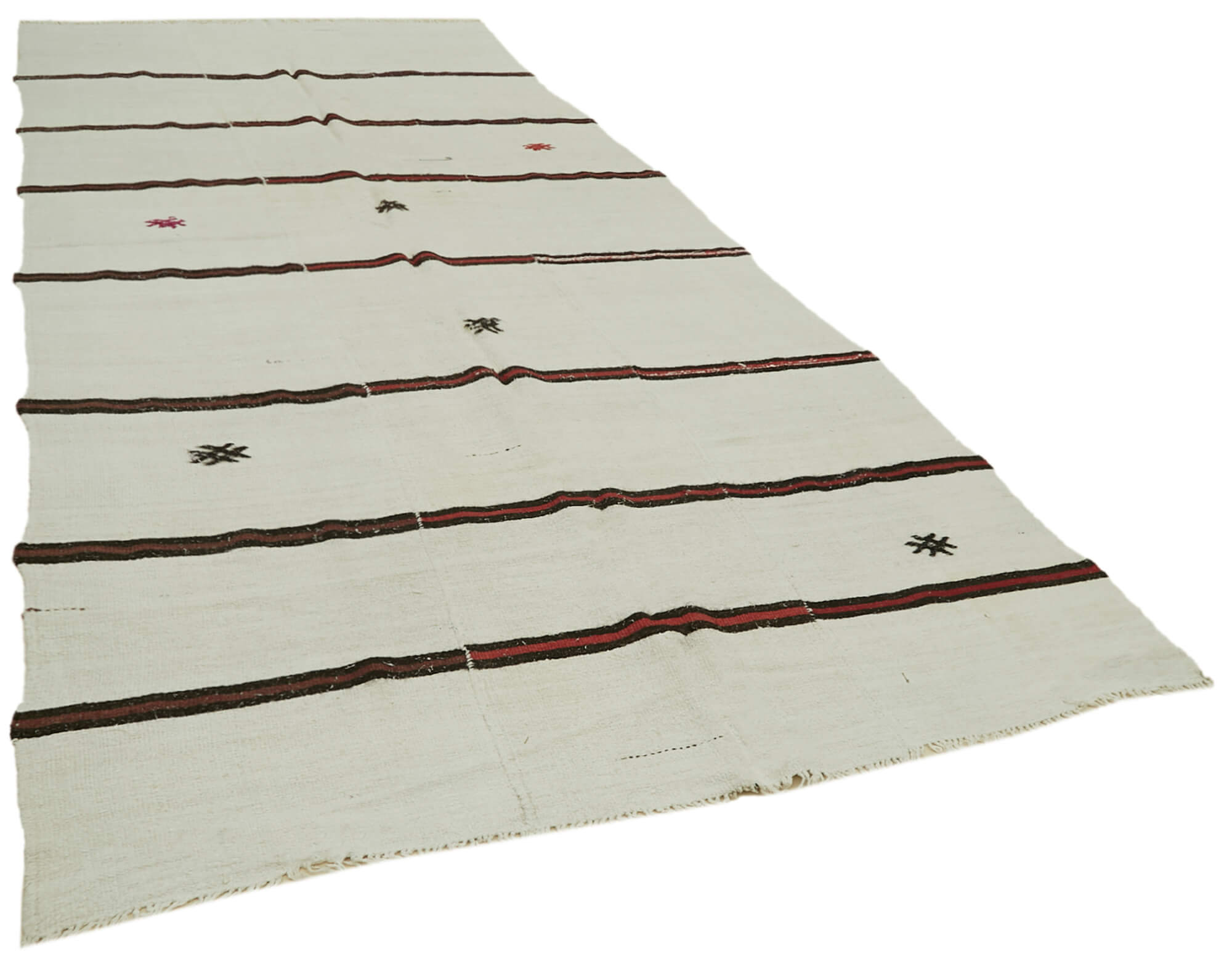 Collection of 6' 6'' x 13' 5'' Turkish Hemp Kilim Rug in a gallery layout