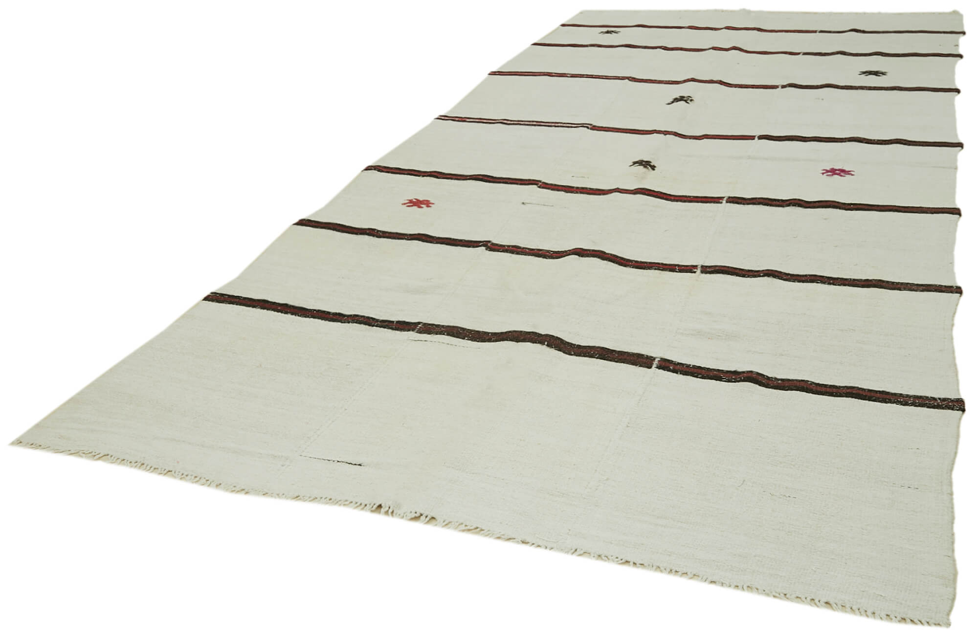 Collection of 6' 6'' x 13' 5'' Turkish Hemp Kilim Rug in a gallery layout