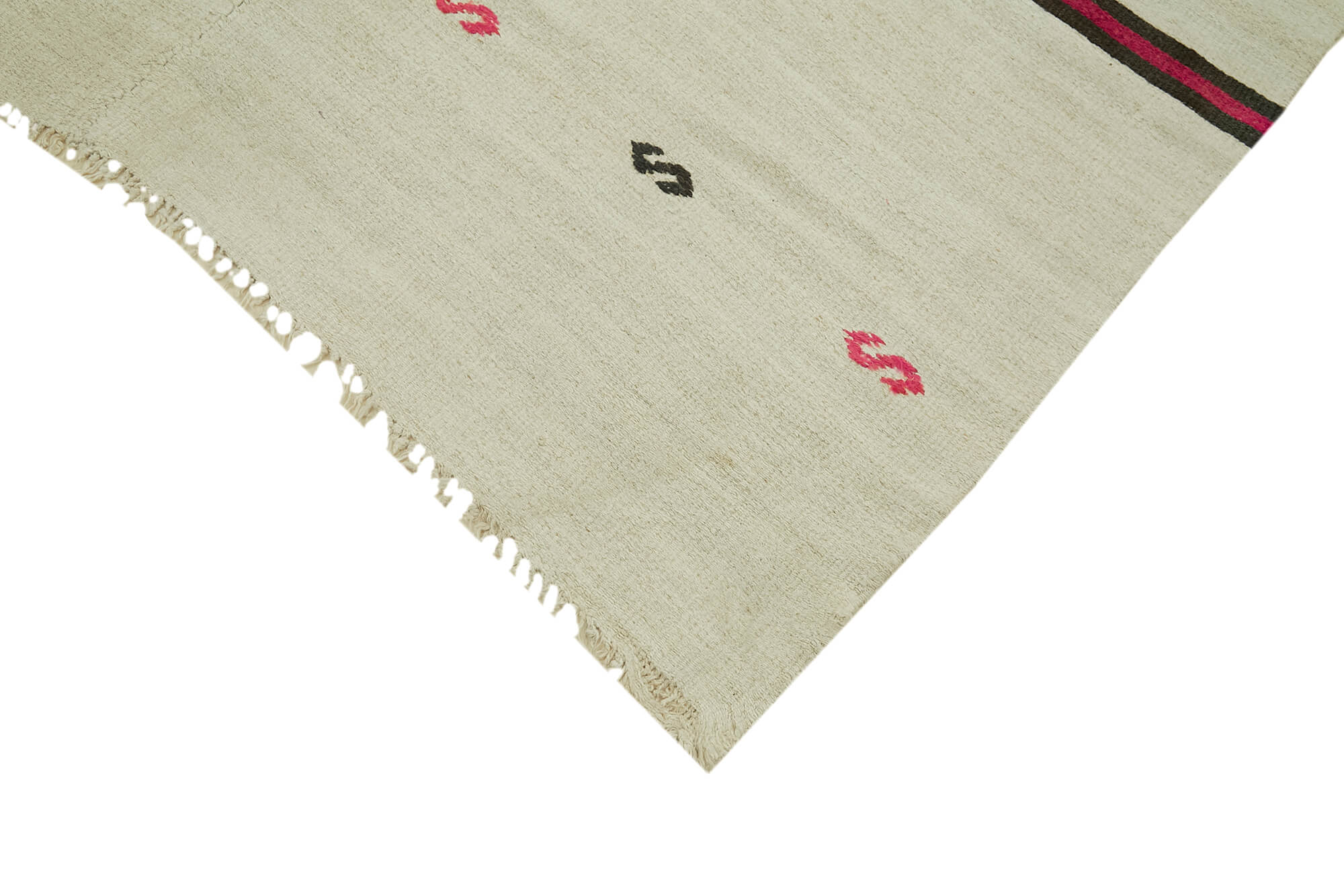 Collection of 6' 9'' x 16' 2'' Turkish Hemp Kilim Rug in a gallery layout