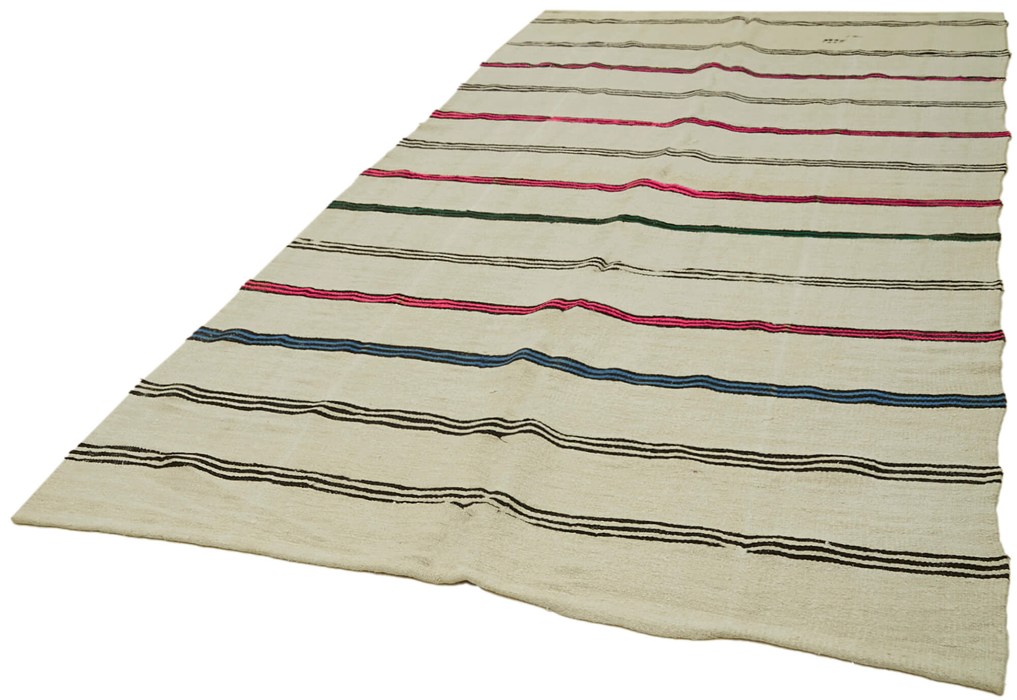 Collection of 6' 5'' x 11' 2'' Turkish Hemp Kilim Rug in a gallery layout