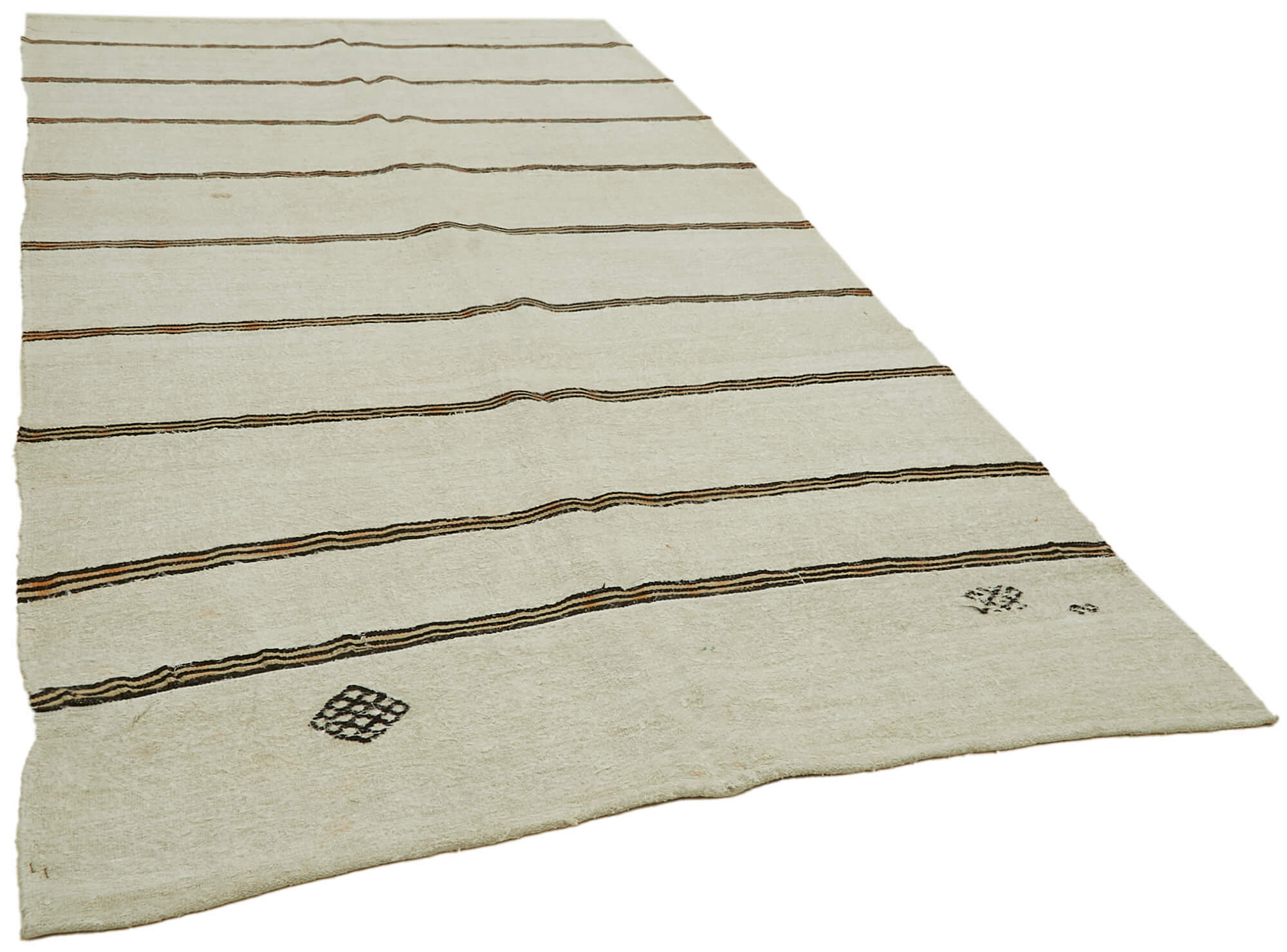 Collection of 6' 3'' x 11' 7'' Turkish Hemp Kilim Rug in a gallery layout