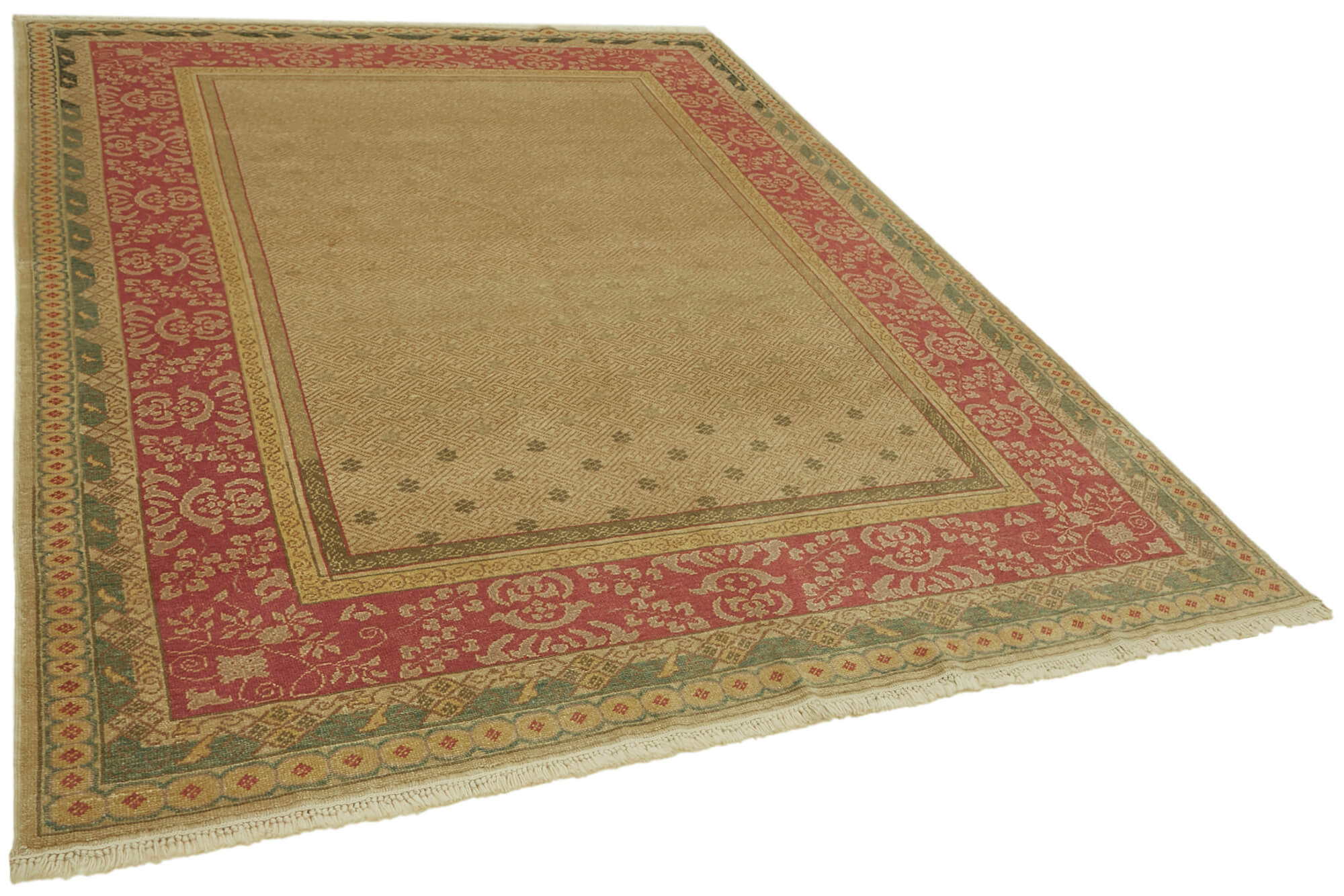 Collection of 6' 11'' x 8' 7'' Hand-Knotted Oushak Rug in a gallery layout