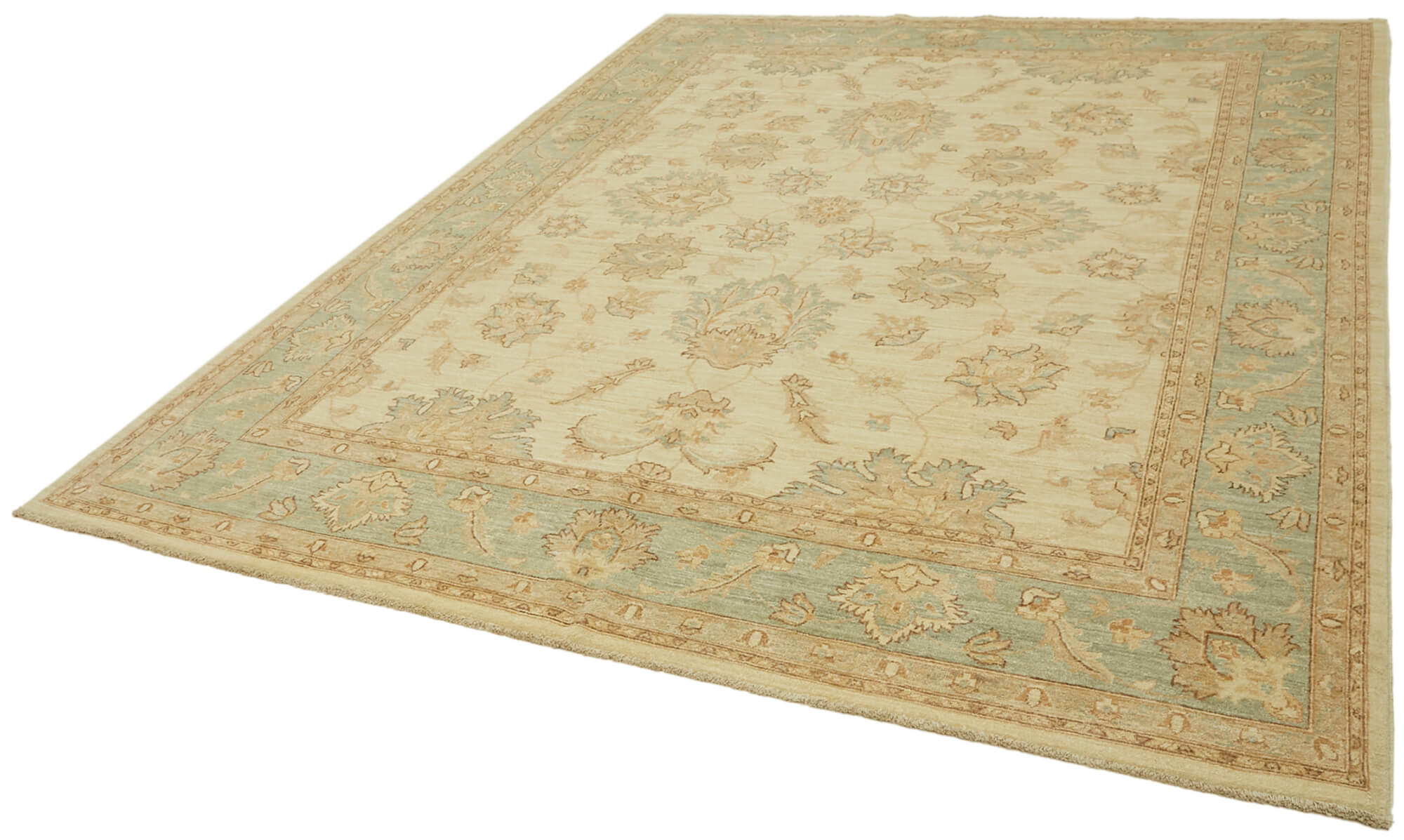 Collection of 8' 3'' x 10' 1'' Hand-Knotted Oushak Rug in a gallery layout