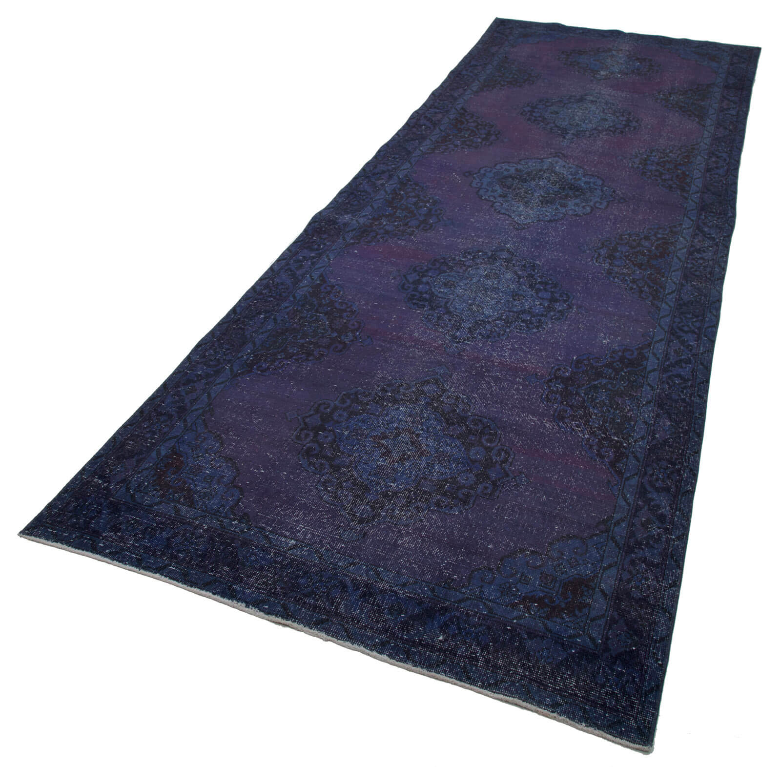 Collection of 4' 9'' x 13' 11'' Turkish Hand-Knotted Runner Rug in a gallery layout