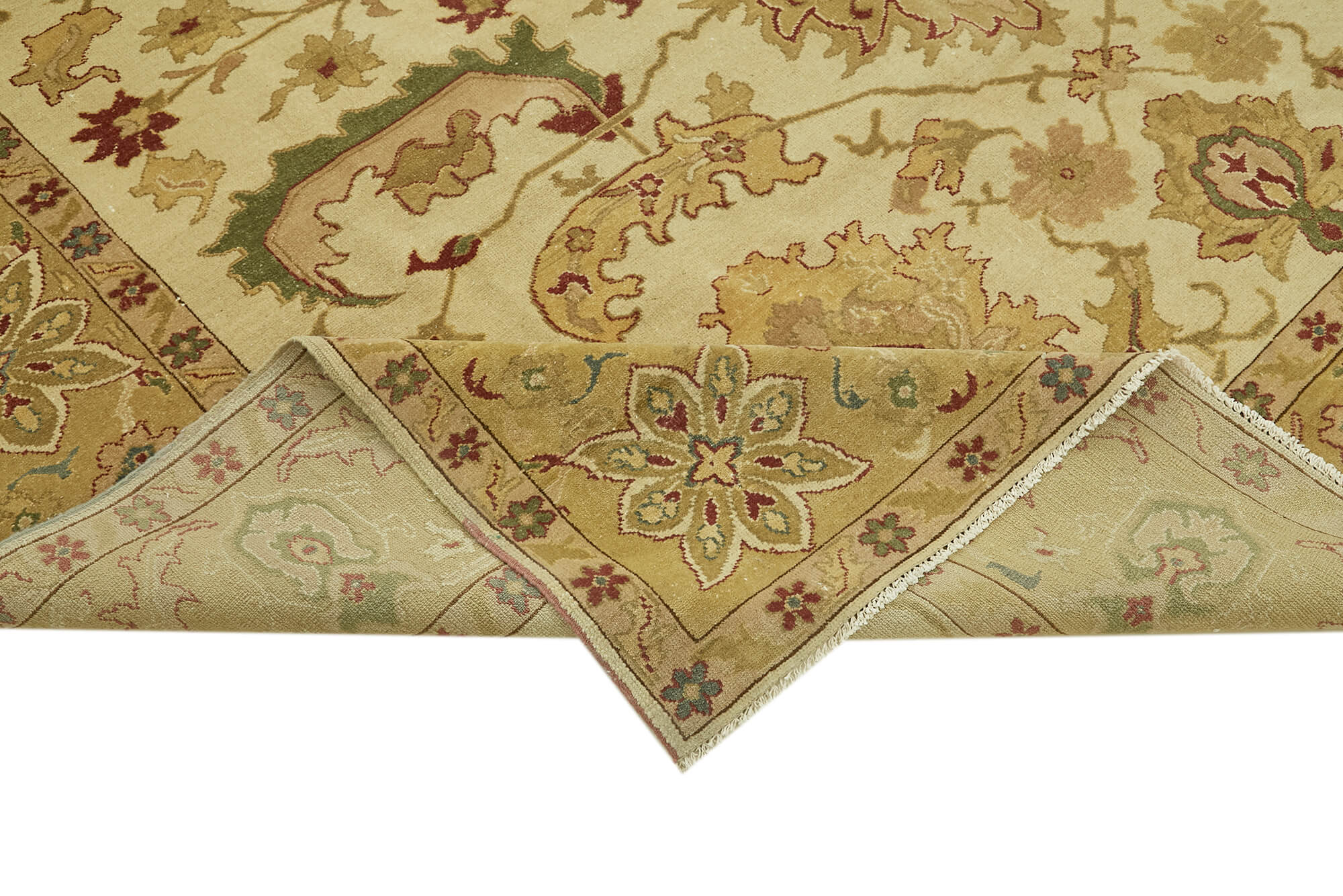 Collection of 8' 11'' x 11' 9'' Hand-Knotted Oushak Rug in a gallery layout