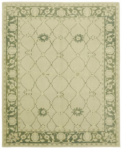 Collection of 8' 1'' x 9' 10'' Hand-Knotted Oushak Rug in a gallery layout