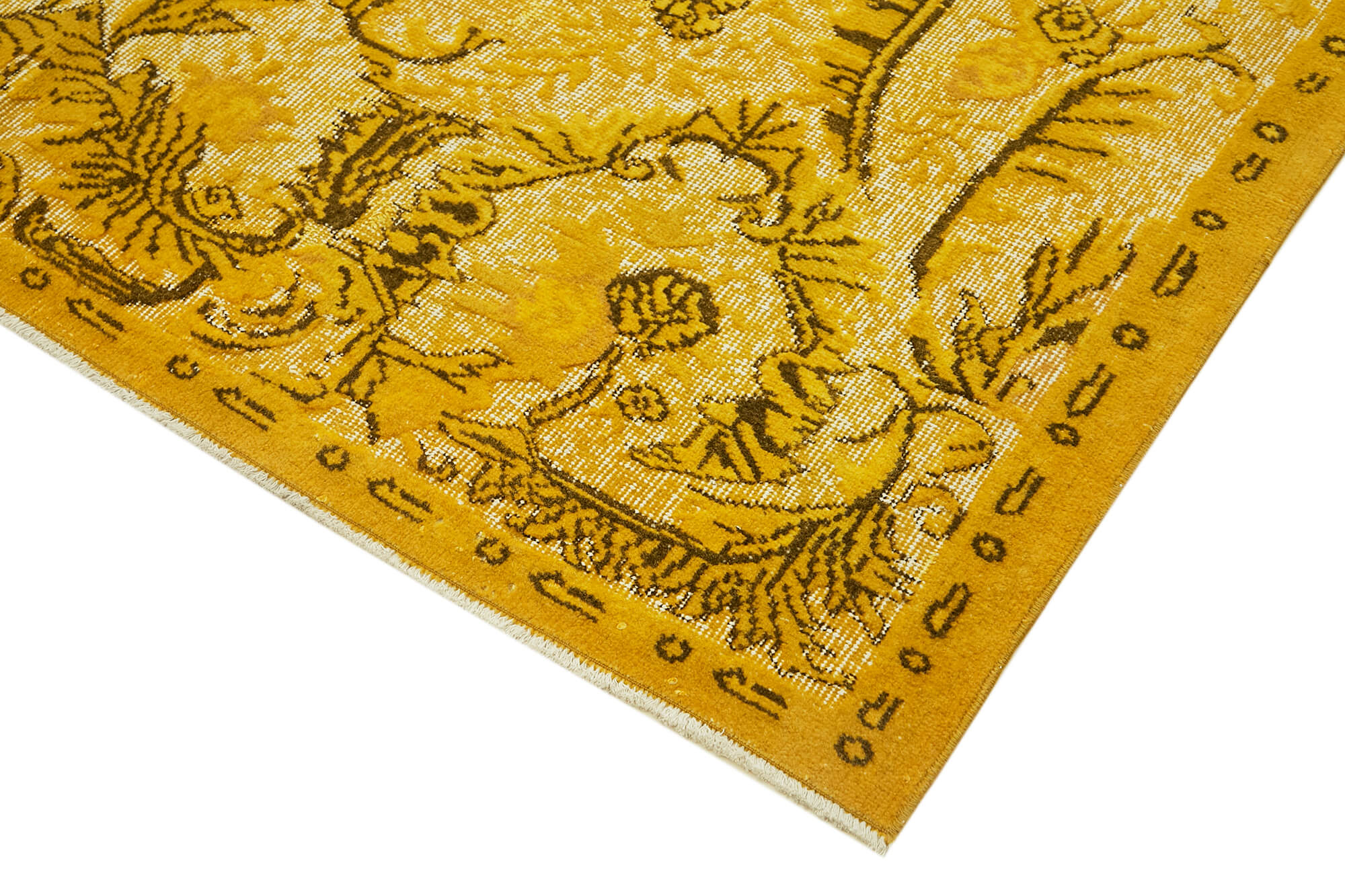 Collection of 6' 1'' x 10' 4'' Over-dyed Yellow Rug in a gallery layout