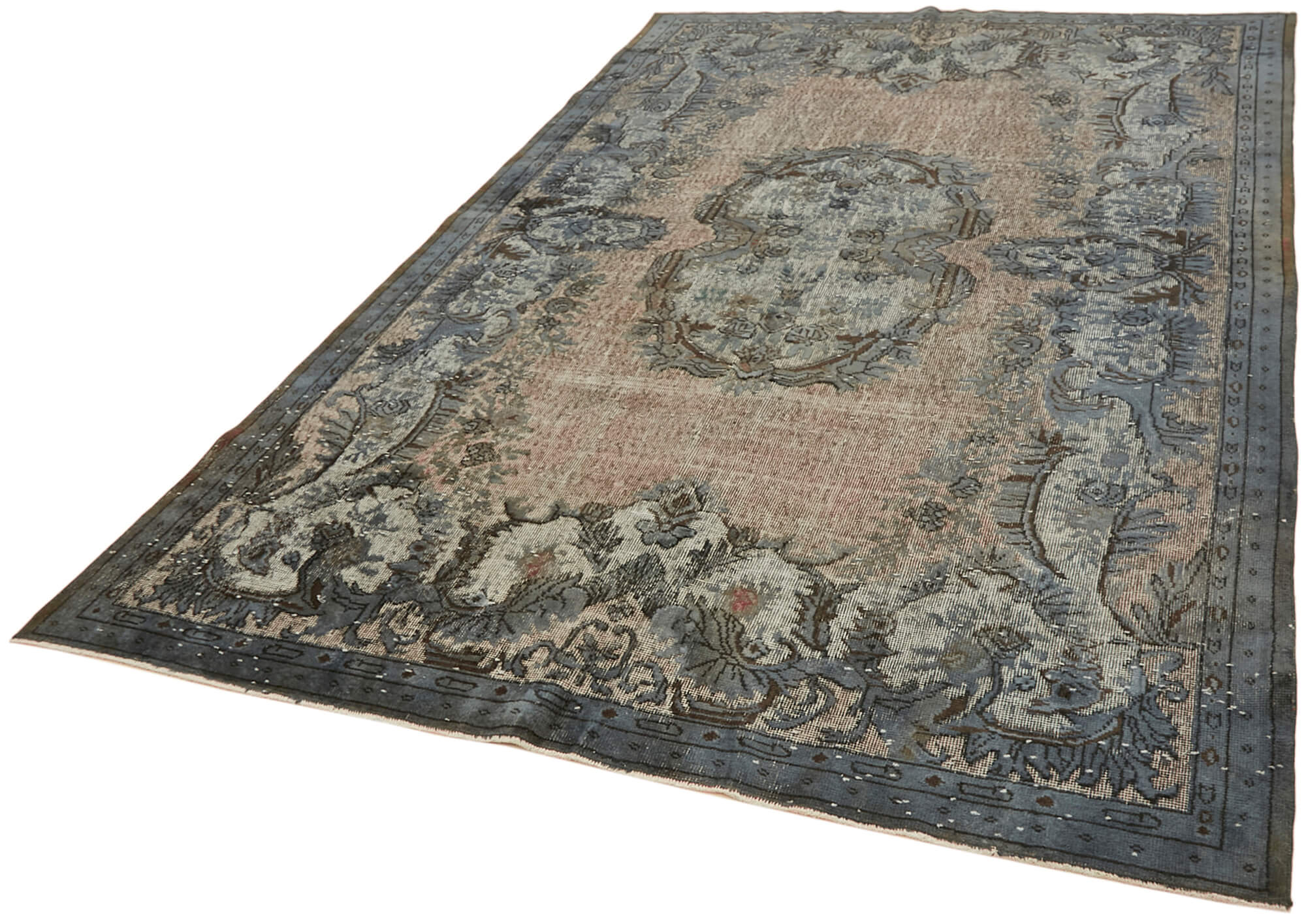 Collection of 6' 11'' x 10' 8'' Turkish Hand Carved Rug in a gallery layout