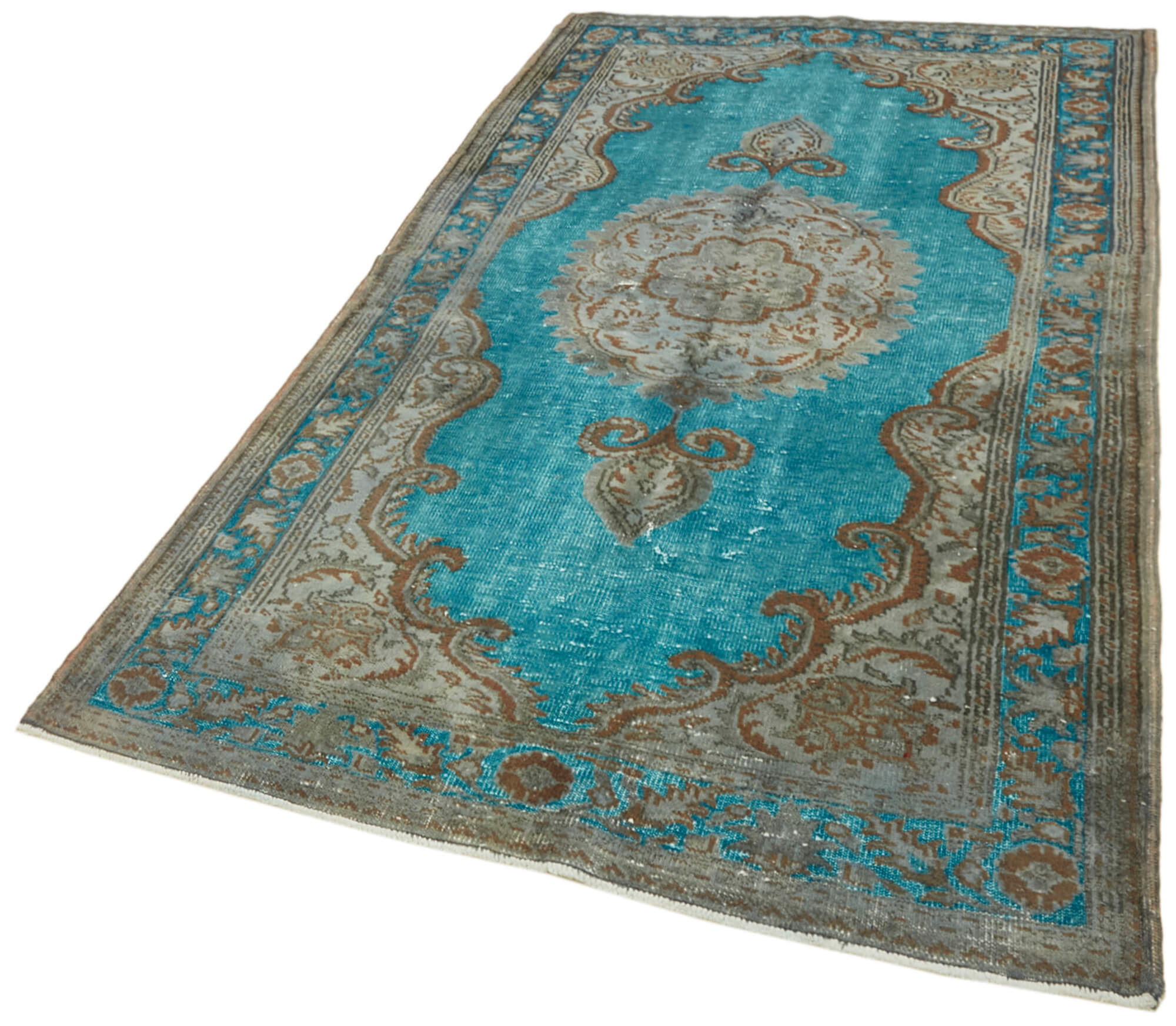 Collection of 5' 1'' x 8' 7'' Turkish Hand Carved Rug in a gallery layout