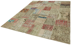 Collection of 8' 3'' x 9' 10'' Hand-Knotted Turkish Patchwork Rug in a gallery layout