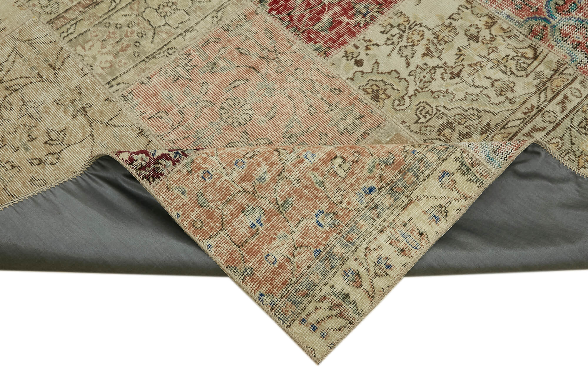 Collection of 8' 3'' x 9' 10'' Hand-Knotted Turkish Patchwork Rug in a gallery layout