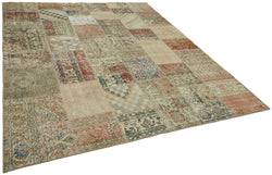 Collection of 8' 2'' x 9' 9'' Hand-Knotted Turkish Patchwork Rug in a gallery layout