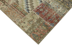 Collection of 8' 2'' x 9' 9'' Hand-Knotted Turkish Patchwork Rug in a gallery layout