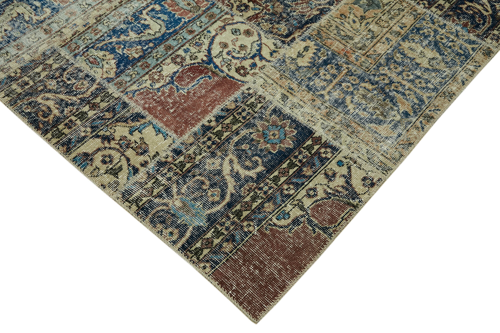 Collection of 8' 2'' x 11' 7'' Hand-Knotted Turkish Patchwork Rug in a gallery layout