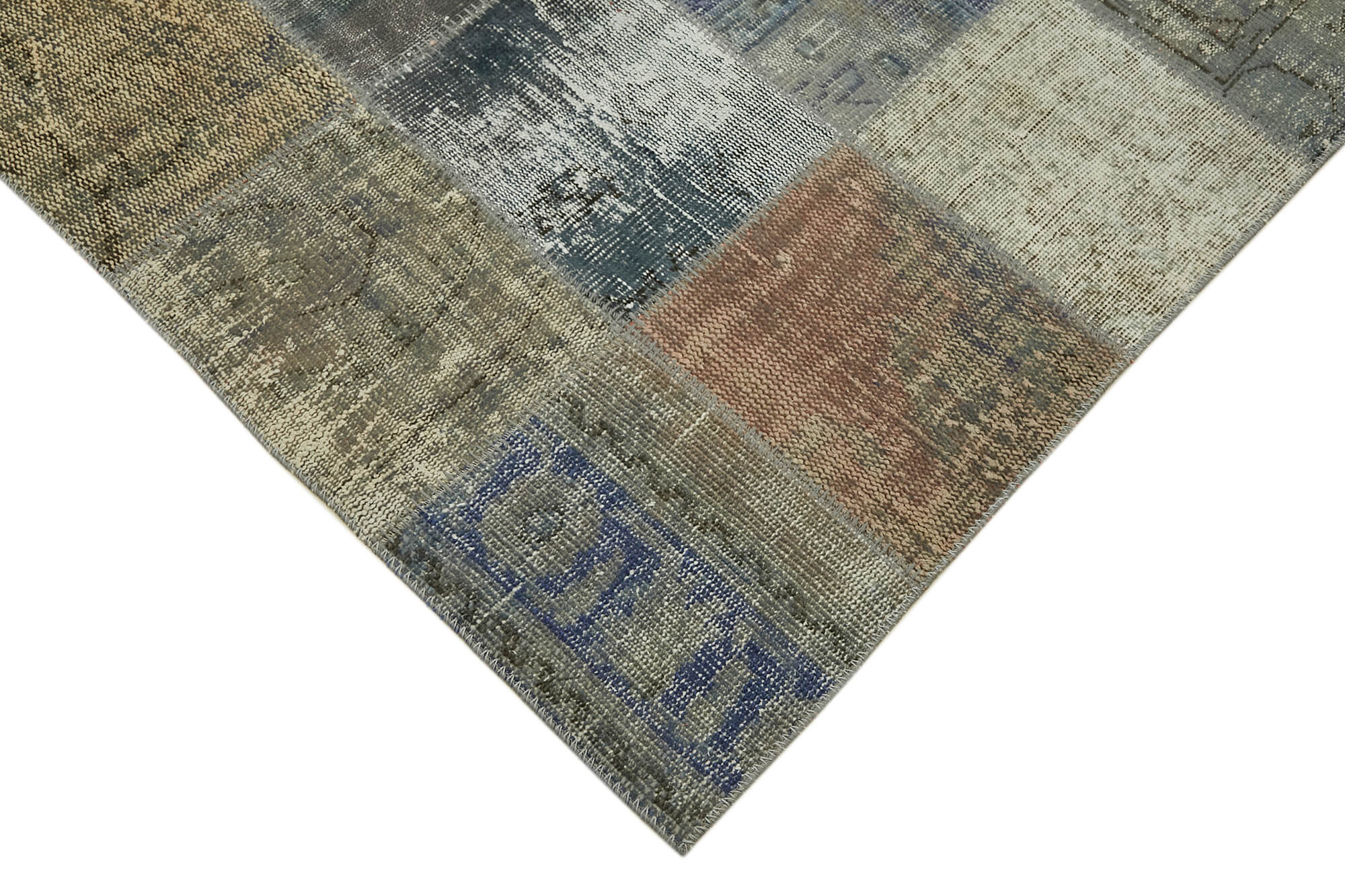 Collection of 8' 2'' x 11' 2'' Hand-Knotted Turkish Patchwork Rug in a gallery layout