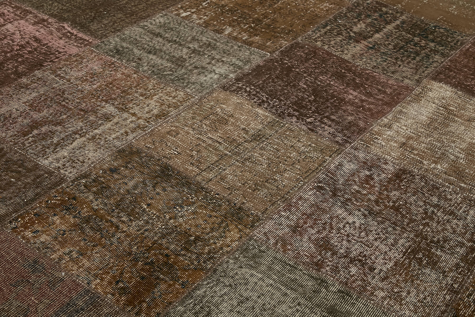 Collection of 9' 10'' x 13' 1'' Hand-Knotted Turkish Patchwork Rug in a gallery layout