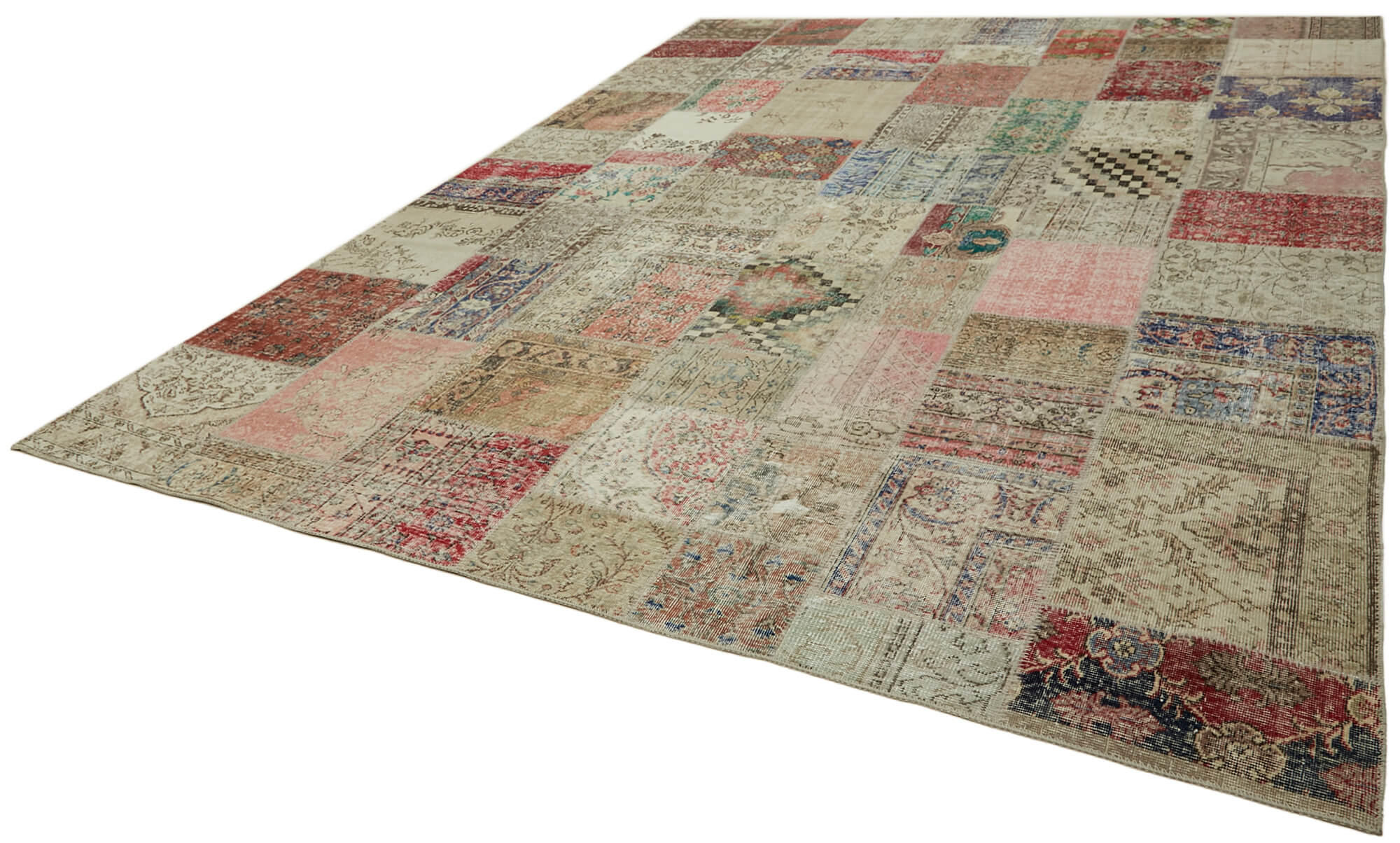 Collection of 9' 10'' x 13' 1'' Hand-Knotted Turkish Patchwork Rug in a gallery layout