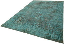 Collection of 7' 10'' x 11' 8'' Turquoise Vintage Hand-Knotted Rug in a gallery layout