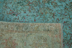 Collection of 7' 10'' x 11' 8'' Turquoise Vintage Hand-Knotted Rug in a gallery layout