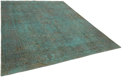 Collection of 9' 7'' x 12' 8'' Turquoise Handmade Persian Rug in a gallery layout