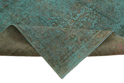 Collection of 9' 7'' x 12' 8'' Turquoise Handmade Persian Rug in a gallery layout