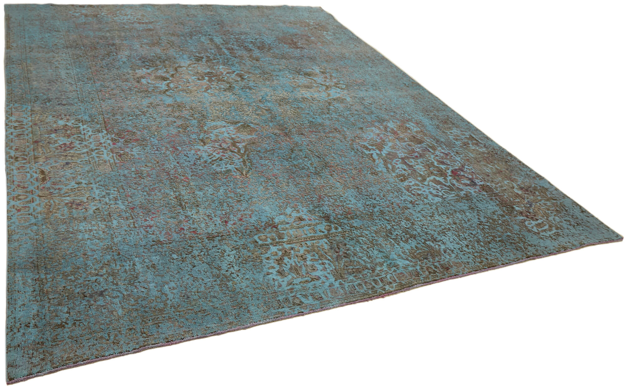 Collection of 9' 8'' x 12' 6'' Blue Handmade Persian Rug in a gallery layout