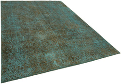 Collection of 7' 7'' x 10' 6'' Turquoise Hand-Knotted Large Area Rug in a gallery layout