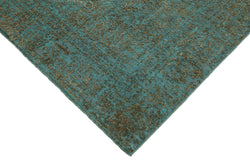 Collection of 7' 7'' x 10' 6'' Turquoise Hand-Knotted Large Area Rug in a gallery layout