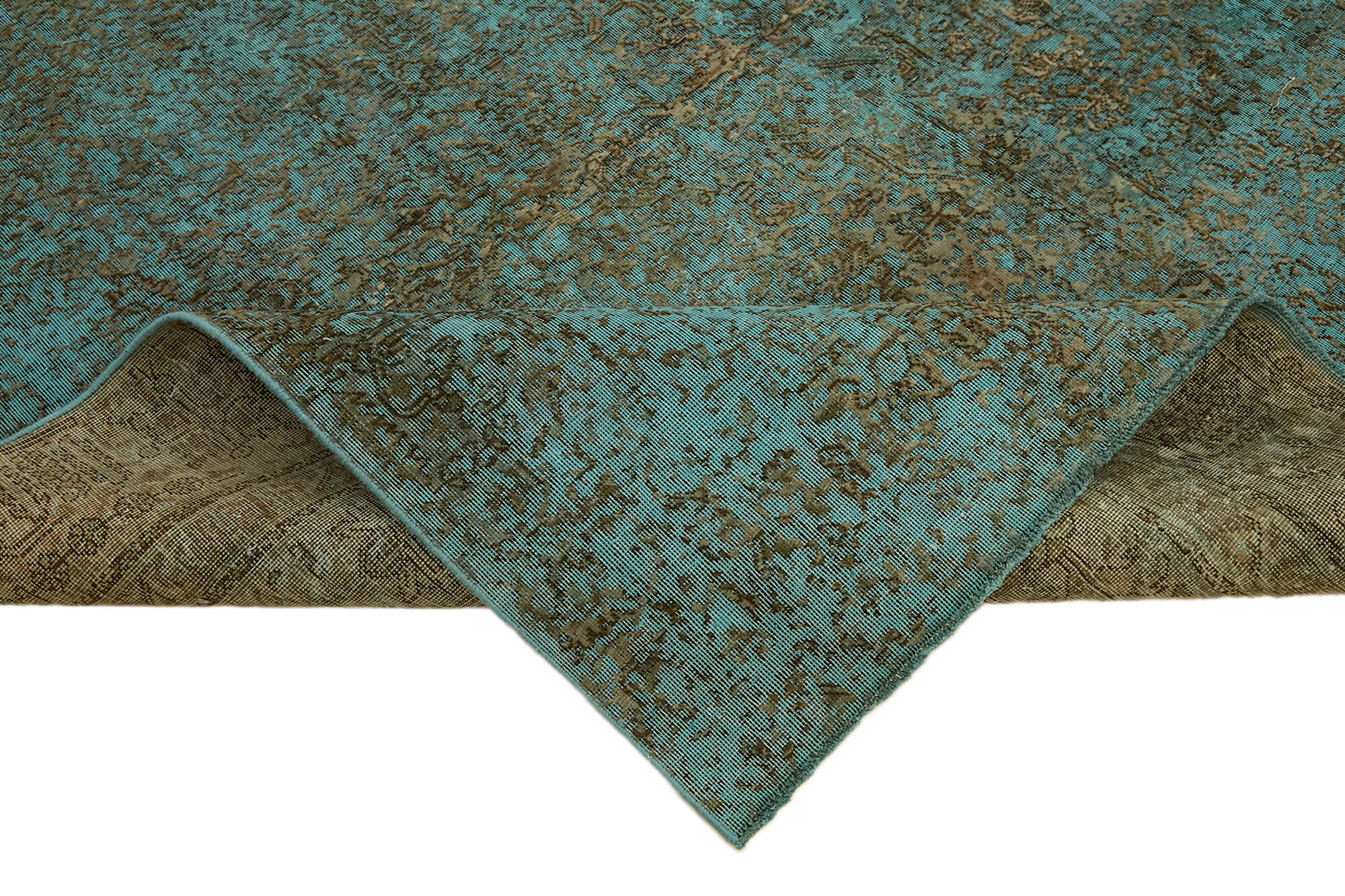 Collection of 7' 7'' x 10' 6'' Turquoise Hand-Knotted Large Area Rug in a gallery layout