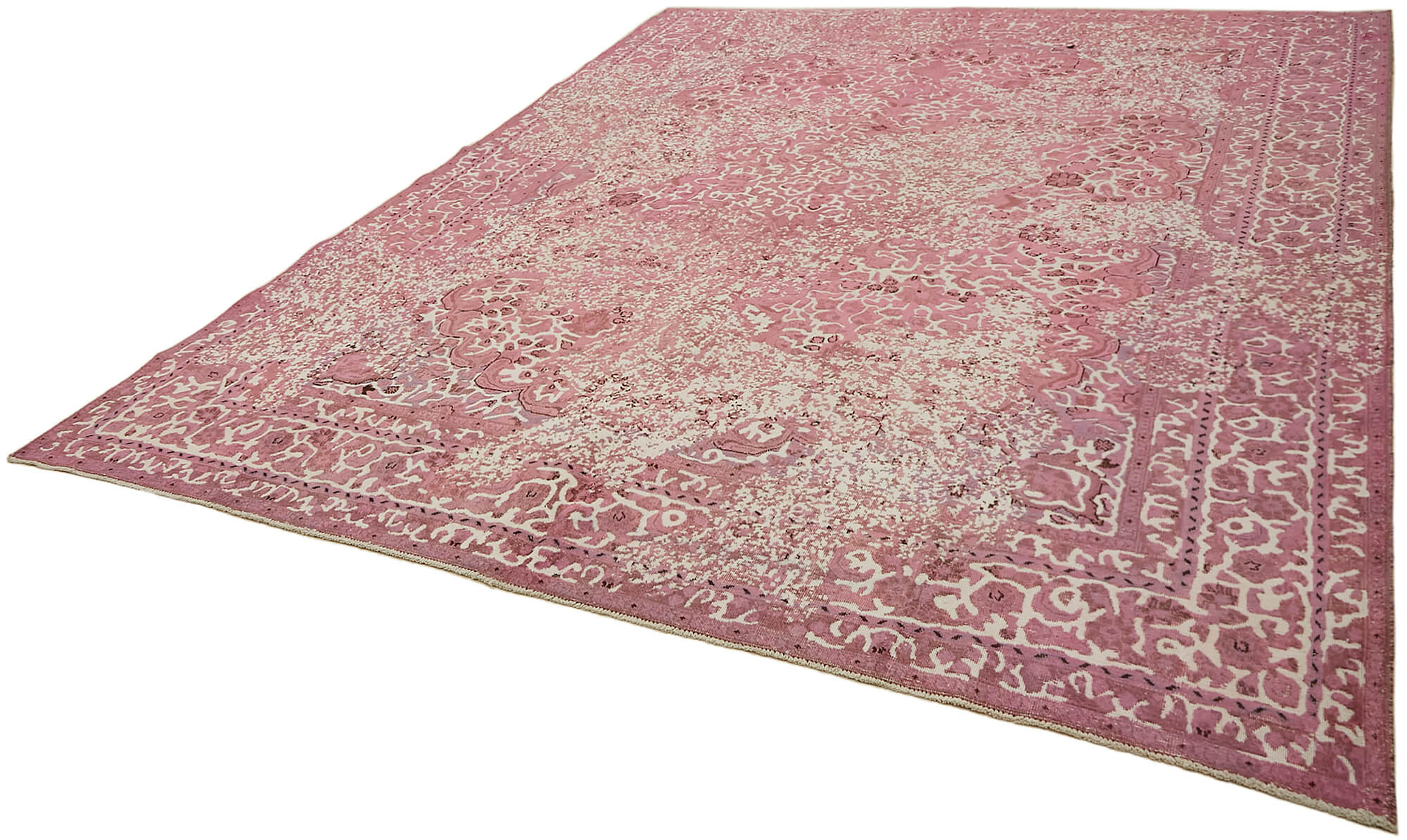 Collection of 9' 5'' x 11' 10'' Pink Handmade Large Area Rug in a gallery layout