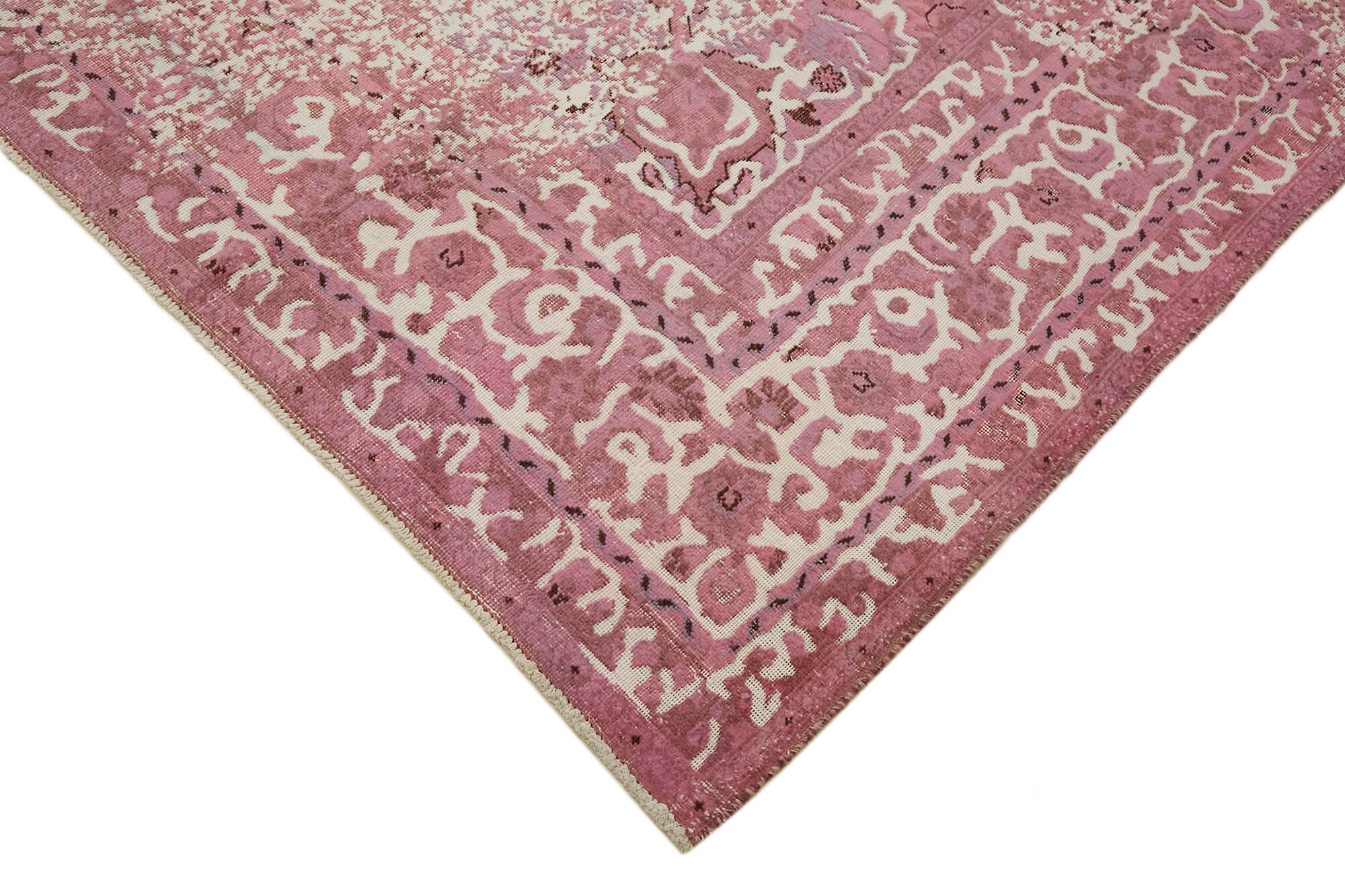 Collection of 9' 5'' x 11' 10'' Pink Handmade Large Area Rug in a gallery layout