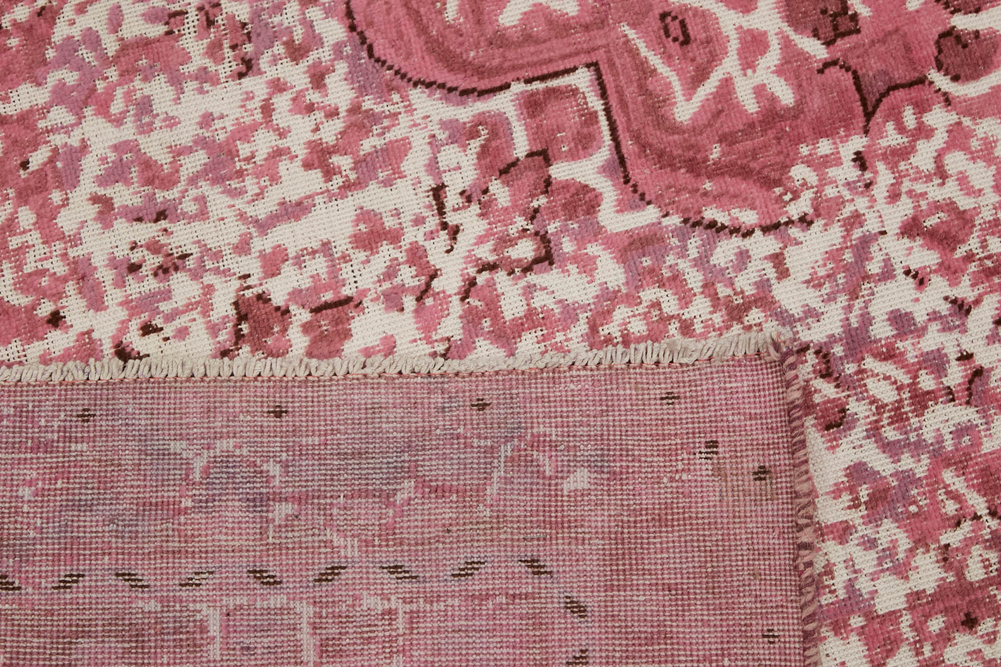 Collection of 9' 5'' x 11' 10'' Pink Handmade Large Area Rug in a gallery layout