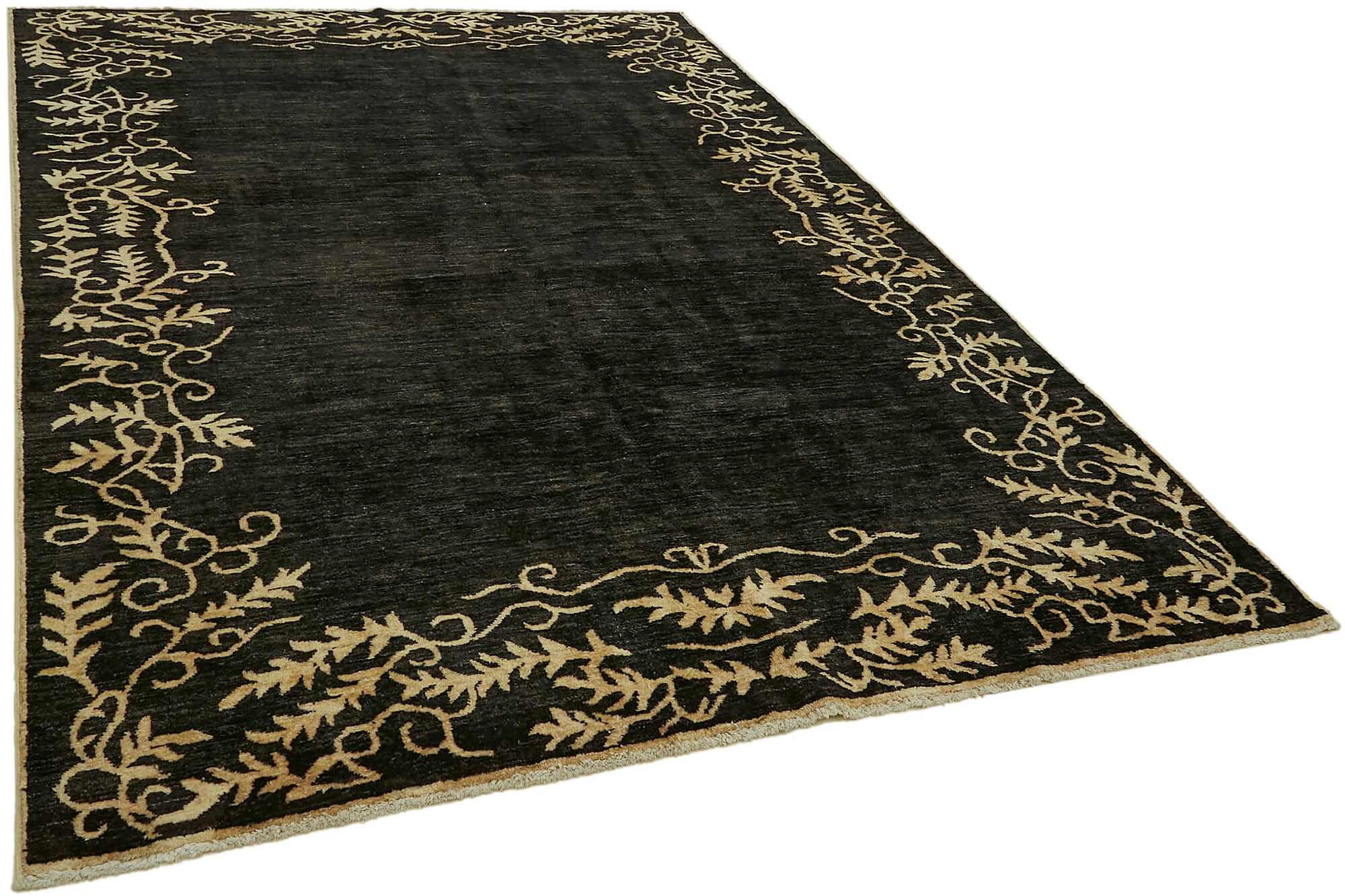 Collection of 7' x 9' 9'' Black Handmade Large Area Rug in a gallery layout