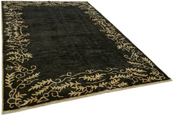 Collection of 7' x 9' 9'' Black Handmade Large Area Rug in a gallery layout