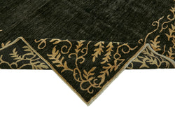 Collection of 7' x 9' 9'' Black Handmade Large Area Rug in a gallery layout