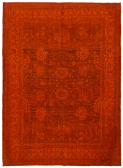 Collection of 9' x 12' 2'' Orange Handmade Large Area Rug in a gallery layout