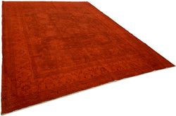 Collection of 9' x 12' 2'' Orange Handmade Large Area Rug in a gallery layout