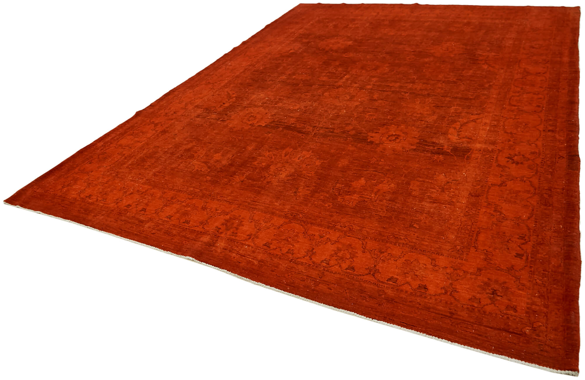 Collection of 9' x 12' 2'' Orange Handmade Large Area Rug in a gallery layout