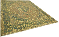 Collection of 9' 1'' x 12' 2'' Yellow Hand-Knotted Persian Rug in a gallery layout