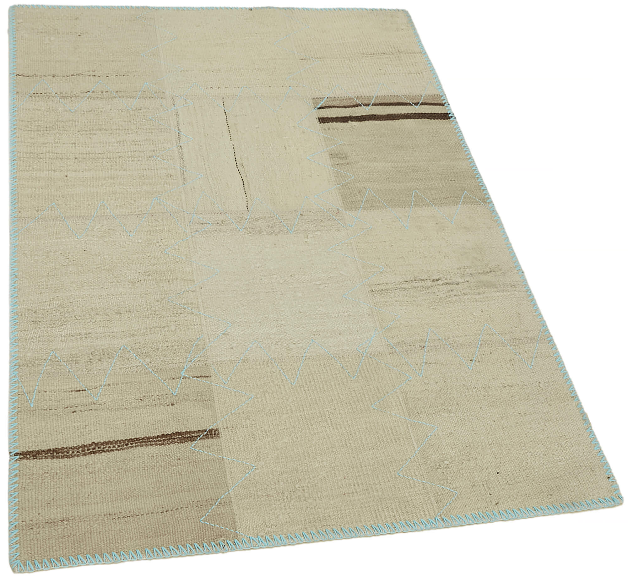 Collection of 3' 1'' x 4' 2'' Turkish Hemp Kilim Rug in a gallery layout